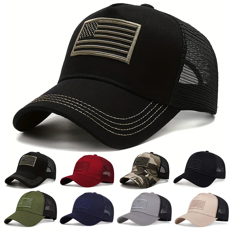 Outdoor Sport Usa - USA Flag Mesh Baseball Cap Summer