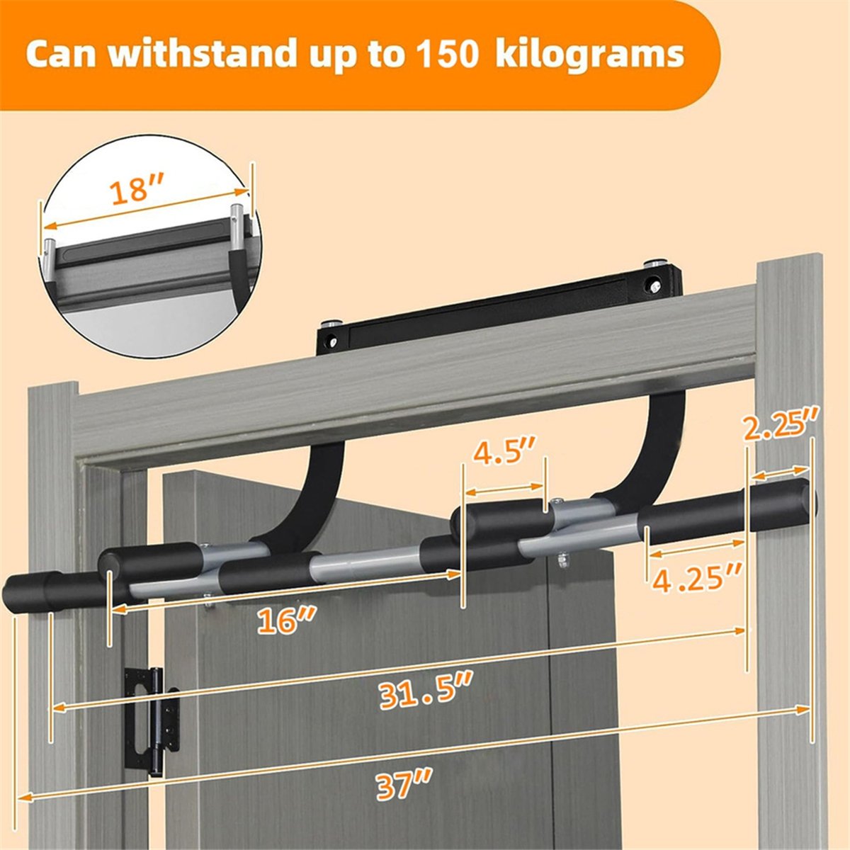 ABST Wall Mounted Pull Up Bar  - Chin Bar Doorway recension och pris
