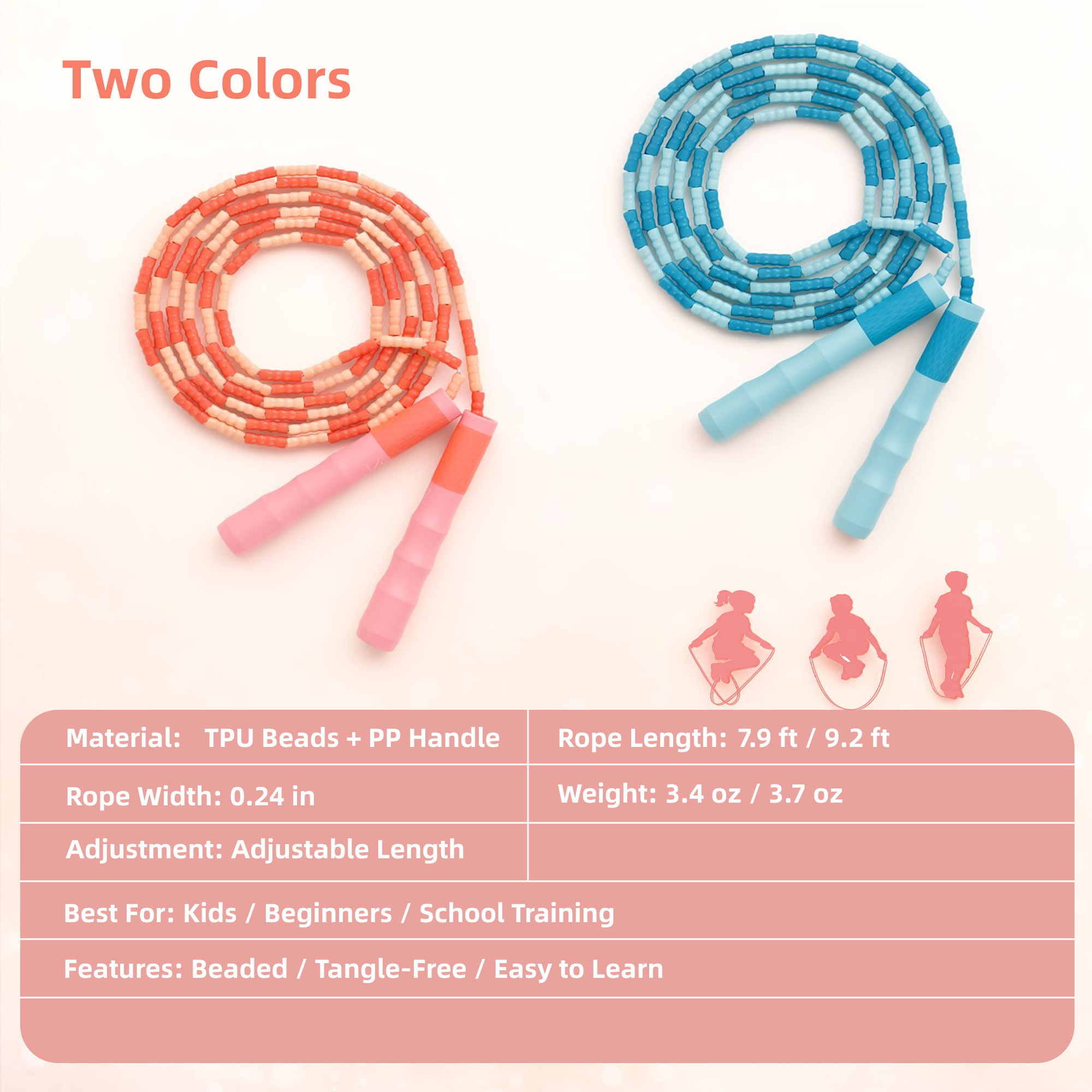 Beginners Beaded Jump Rope Adj - Speed Skipping Rope recension och pris
