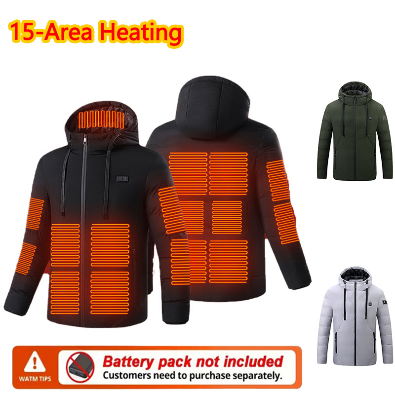 15 Area Heated Winter Hooded J - Outdoor Sport Jacket Men recension och pris