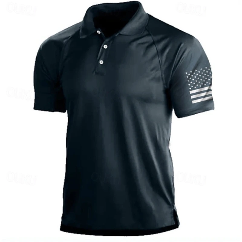 3D Print USA Flag Pattern Polo - Outdoor Sport Usa recension och pris