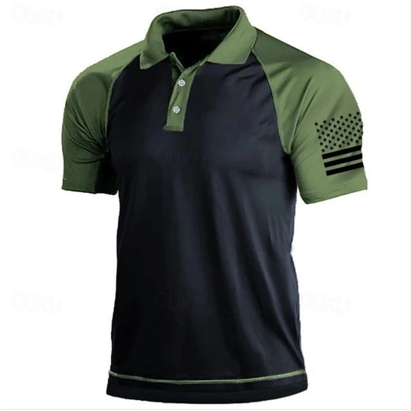 3D Print USA Flag Pattern Polo - Outdoor Sport Usa recension och pris