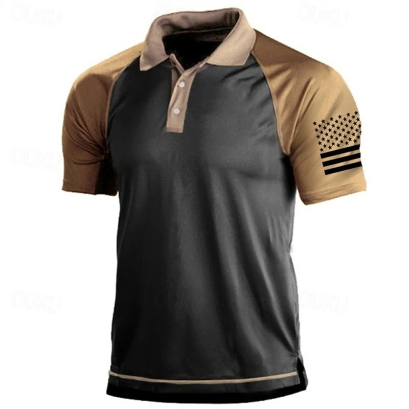 3D Print USA Flag Pattern Polo - Outdoor Sport Usa recension och pris