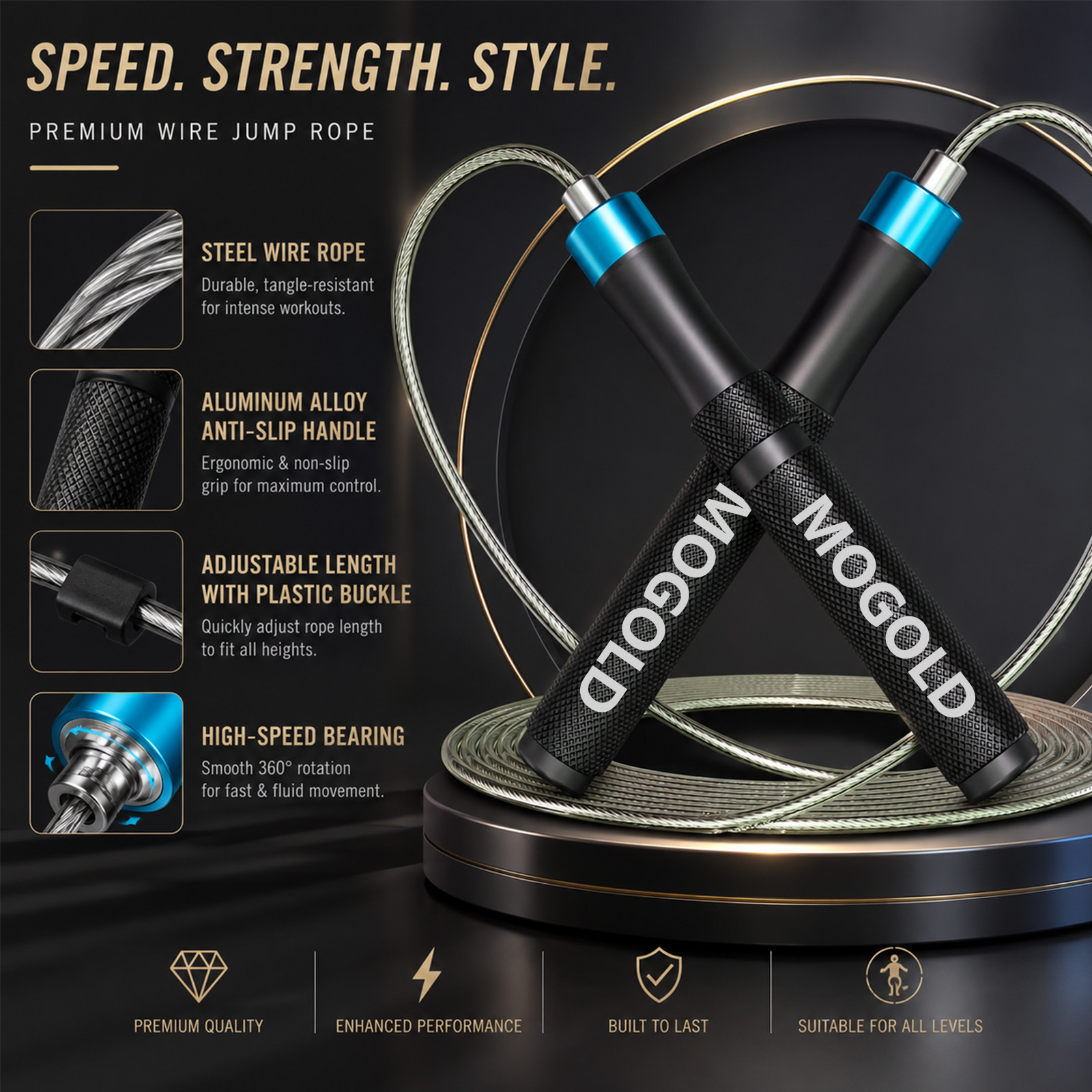 MOGOLD Professional Speed Jump - Speed Skipping Rope recension och pris