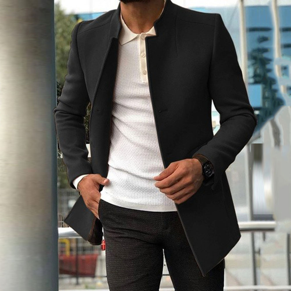 Wool Blend Blue Coat Mans Fish - Outdoor Sport Hobbies recension och pris